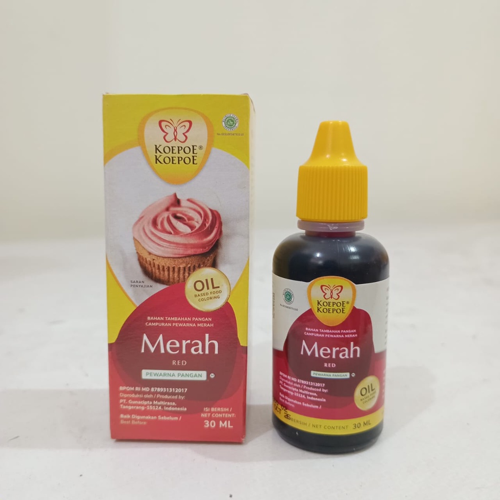 

KOEPOE KOEPOE PEWARNA MAKANAN OIL BASE - MERAH 30 ML / LARUT MINYAK