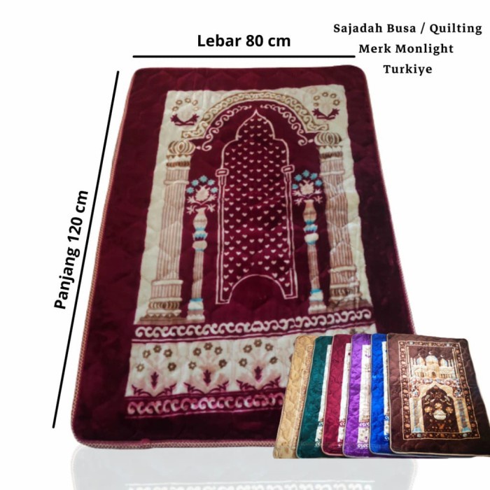 Sajadah Sajadah Turki Busa,Tebal, Lembut quilting /Sajadah Turky/Sejadah Turki - Ungu, 70x110(P3Q2) 