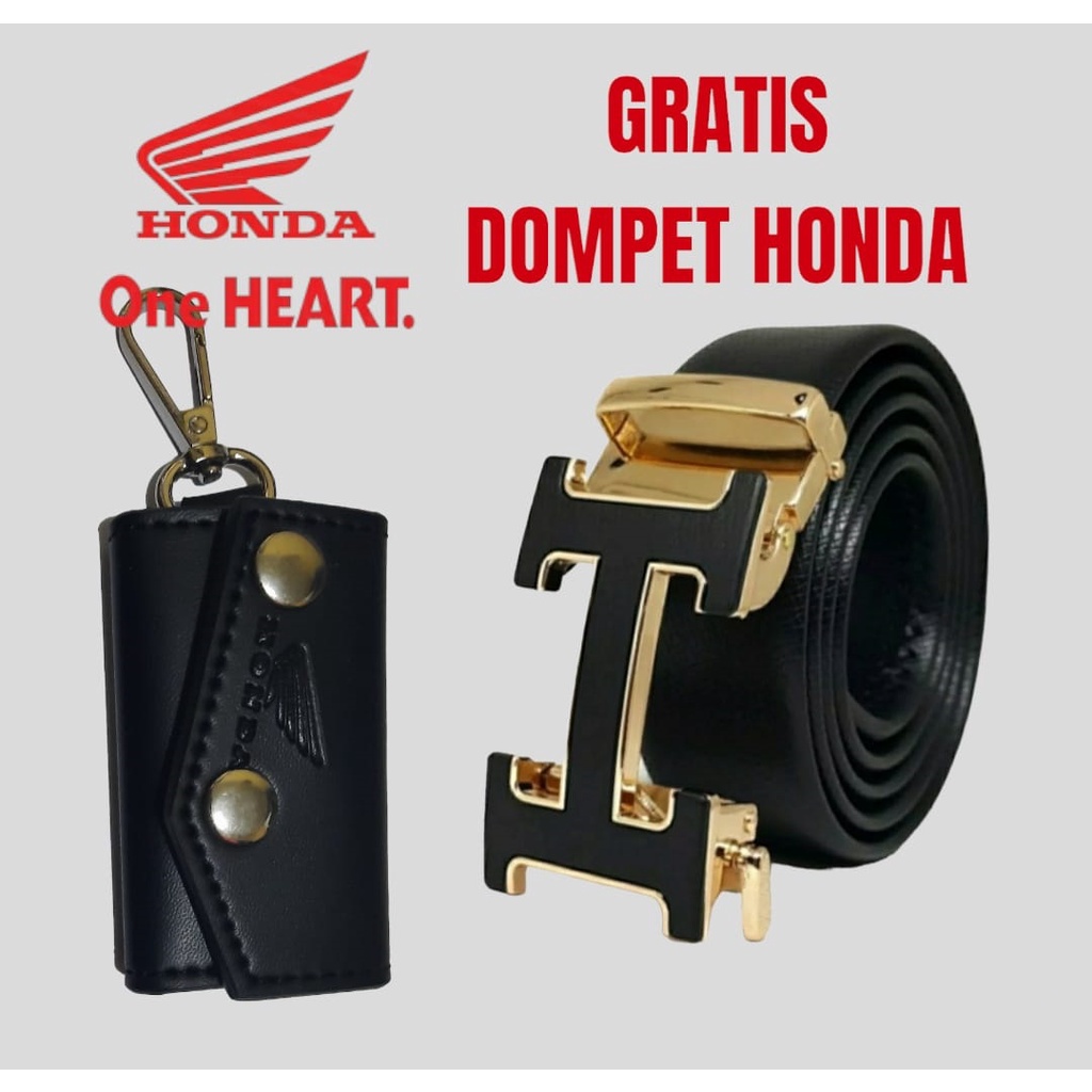 PROMO BELI 1 GRATIS 1 . ikat pinggang pria dan wanita gratis dompet stnk / gantungan kunci HONDA one heart branded/ gesper PU leather kualitas import. ikat pinggang otomatis ikat pinggang formal ikat pinggang casual ikat pinggang fashion rel