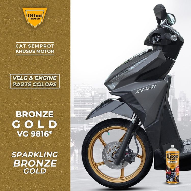 DITON PREMIUM CAT SEMPROT VELG & ENGINE PARTS - BRONZE GOLD VG 9816*