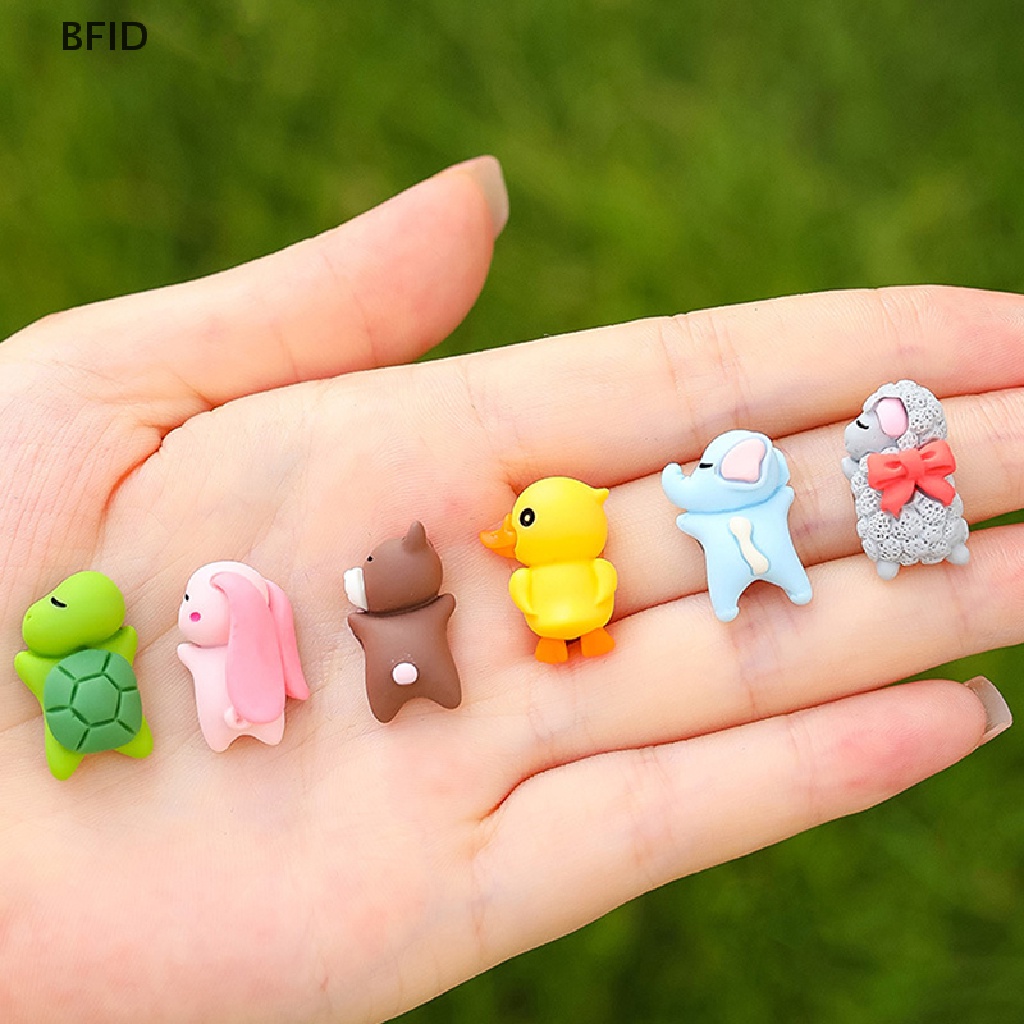 [BFID] 5pcs Ornamen Mobil Hewan Tidur Mini Resin Beruang Kelinci Turtle Dekorasi [ID]