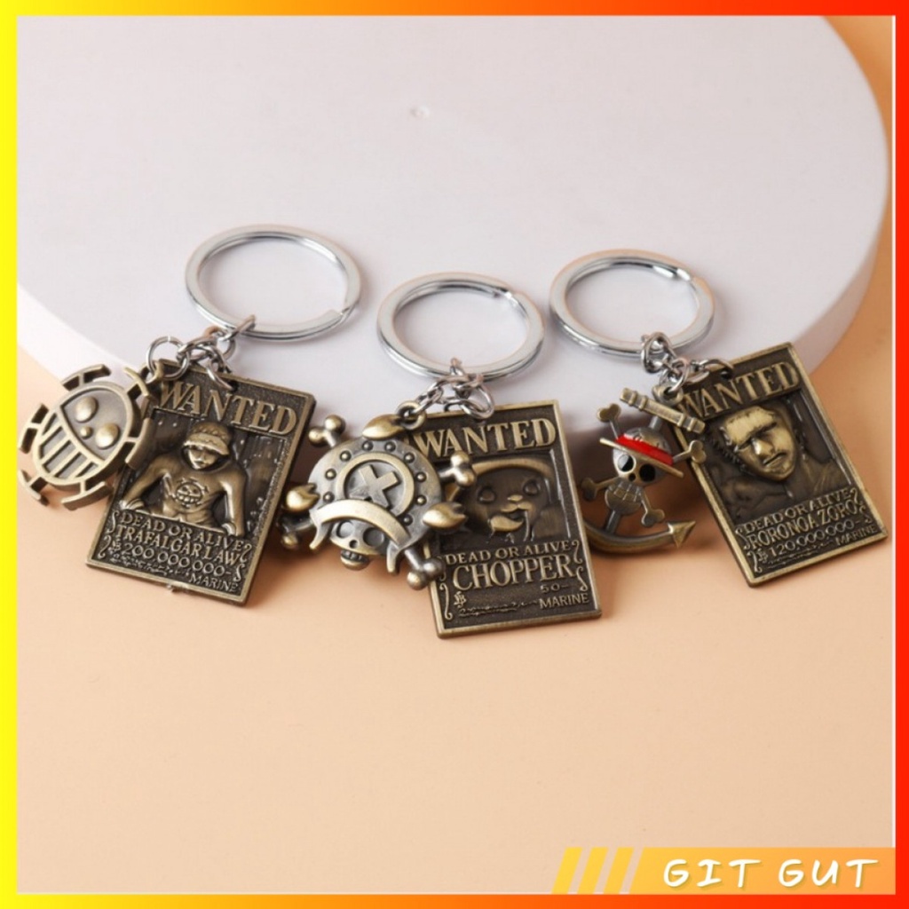 Keychain Gantungan Kunci One Piece Luffy Wanted Poster