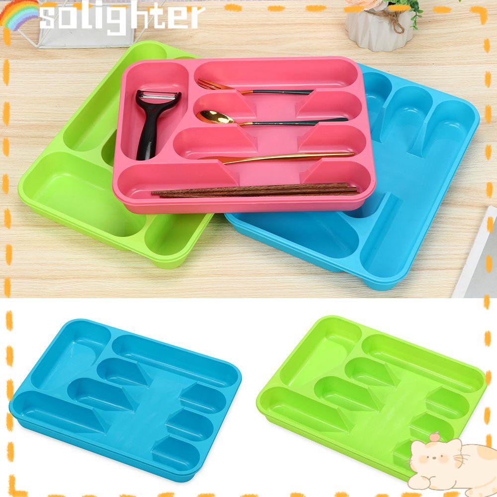 Solighter Cutlery Organizer Bermanfaat Garpu Sendok Alat Pemisahan Finishing Insert Tidy