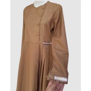 Gamis PEMDA PNS PDH Khaki seragam kerja pdl BAJU GAMIS PEMDA PNS KHAKI TOYOBO WANITA JUMBO