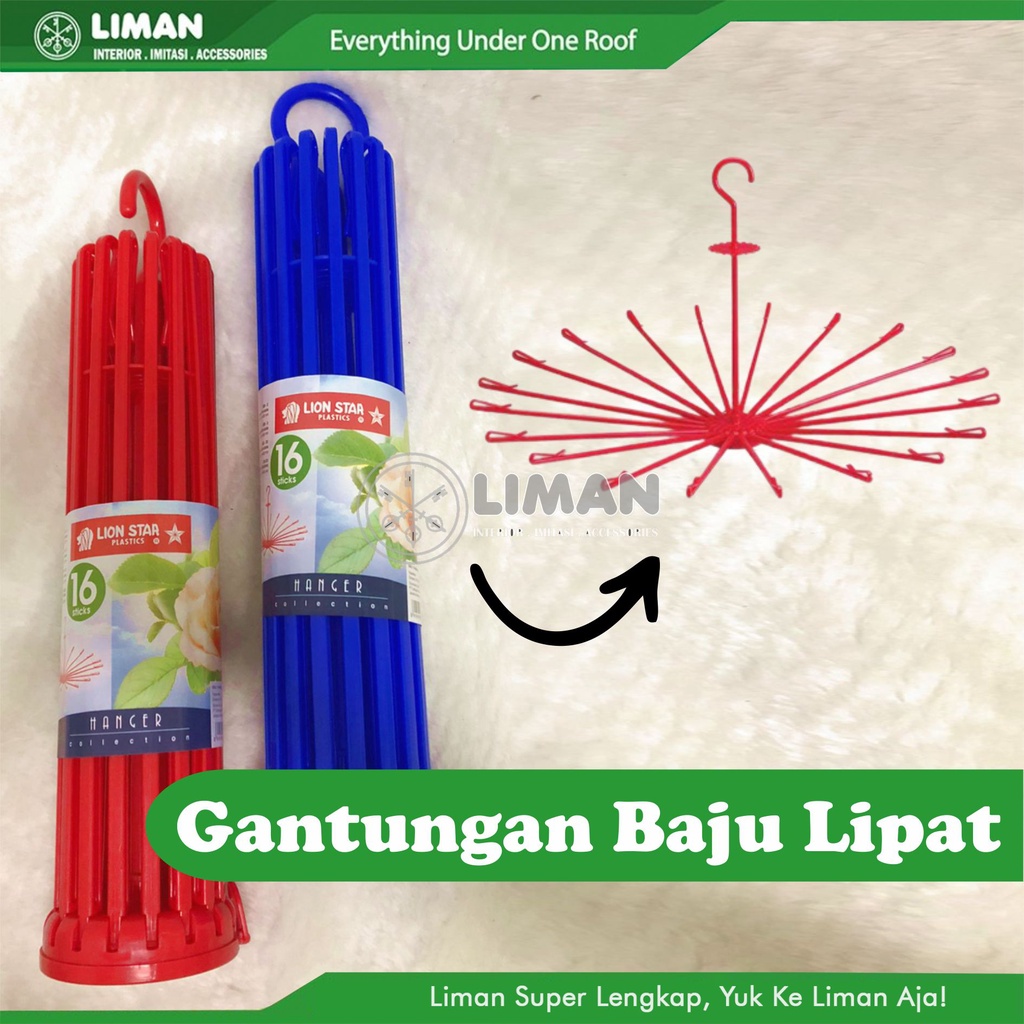 Gantungan Baju Lipat 16 Stik Lion Star