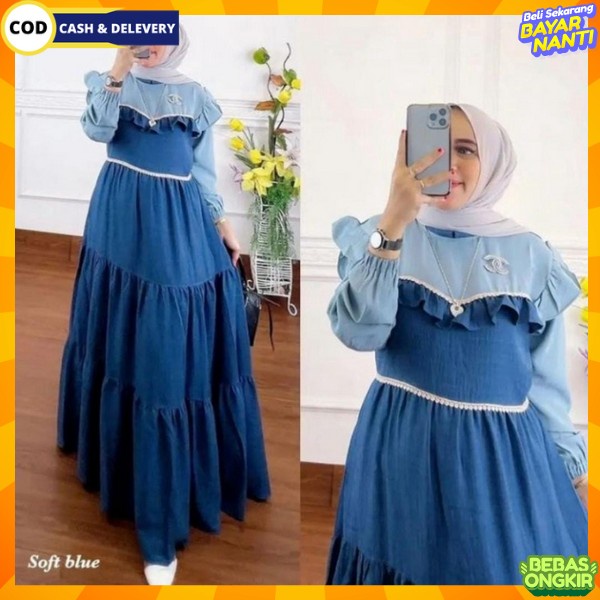 Gamis Jumbo Wanita Remaja Dewasa Import Kekinian Dress Casual Dre Cewe Kasual Games Syarii Drees Pes