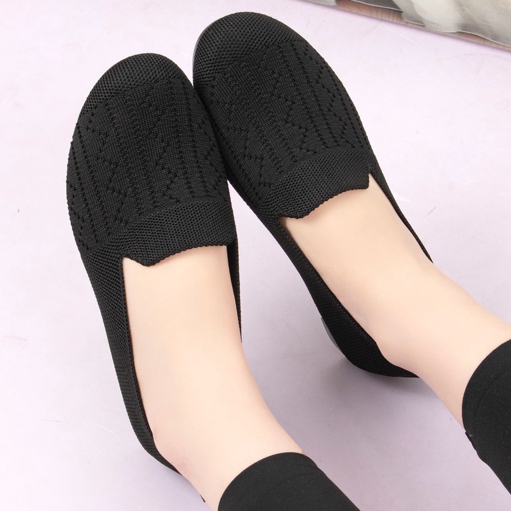 Permata  Sepatu Flat Shoes Wanita Import QP-603 Premium Quality  Fliknit Shoes