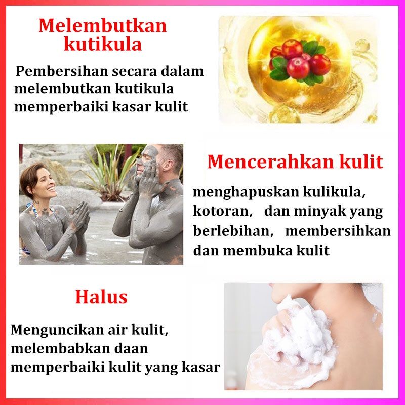 Sabun Lumpur Vulkanik Sabun Pemutih Badan / Whitening Volcanic Mud Body Wash