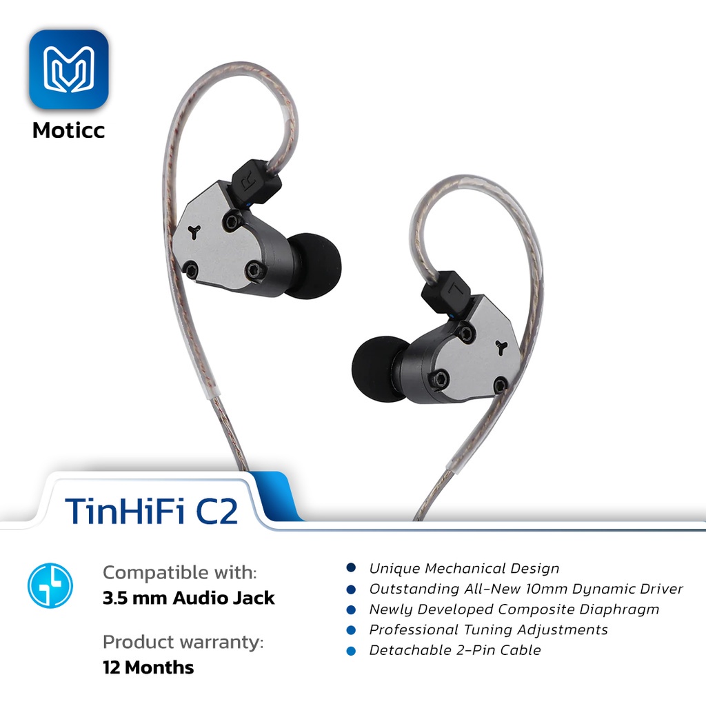 TIN HIFI C2 Mech Warrior LCP Diaphragm In Ear Monitor Earphone TINHIFI IEMs