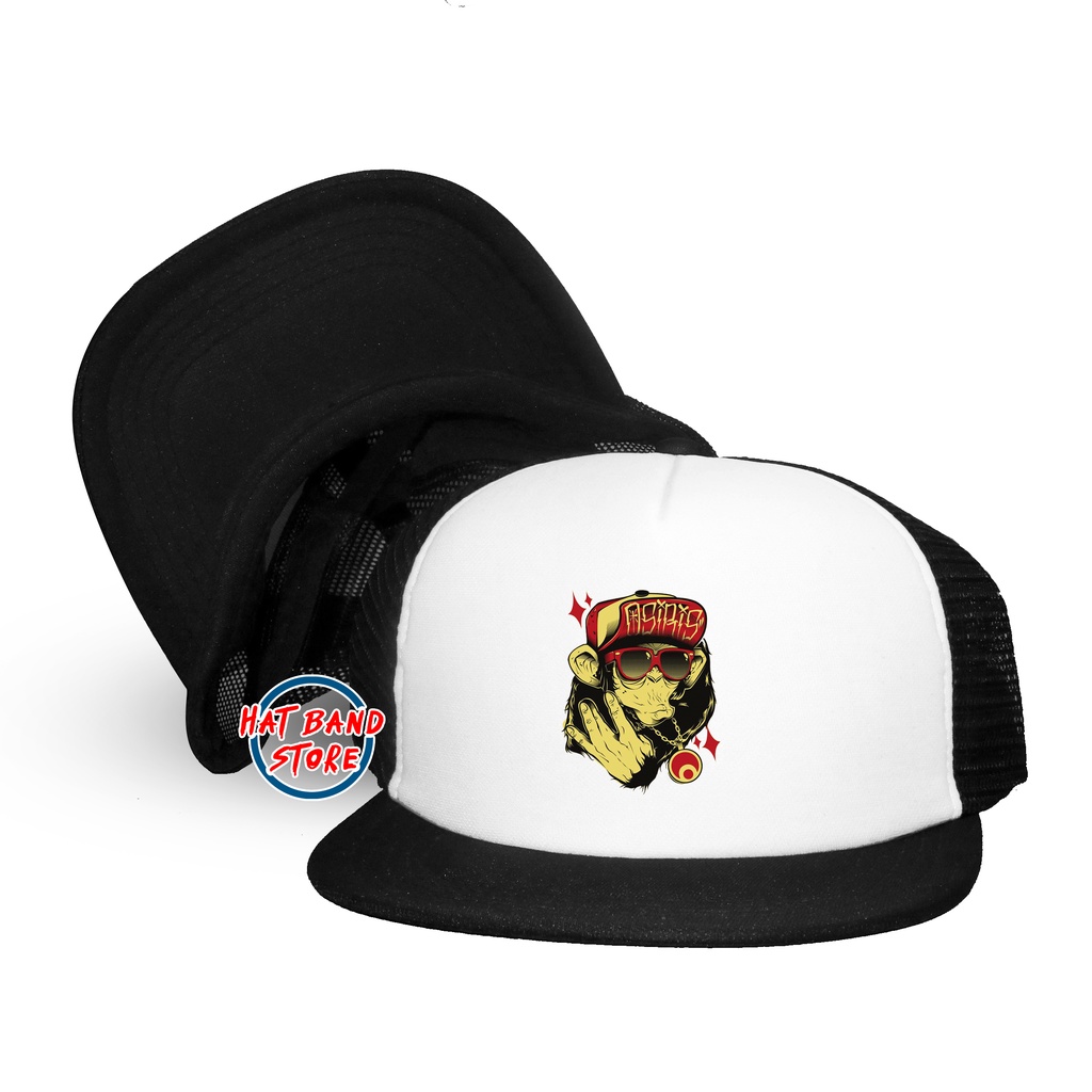 Topi Trucker Osiris | Skull Red | Skull Hat | Topi Snapback Animasi