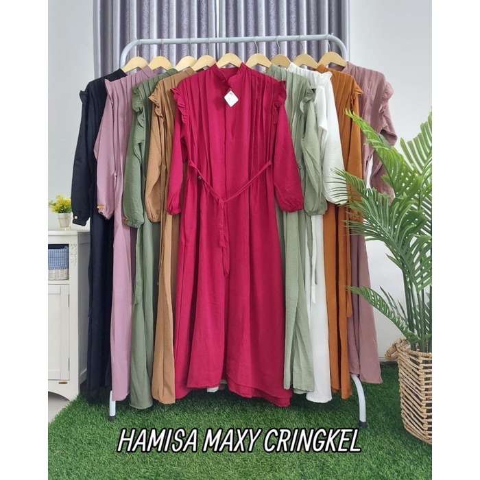 GAMIS CRINGKEL AIRFOW SERI HAMIZA MAXY MURAH PREMIUM - Hitam