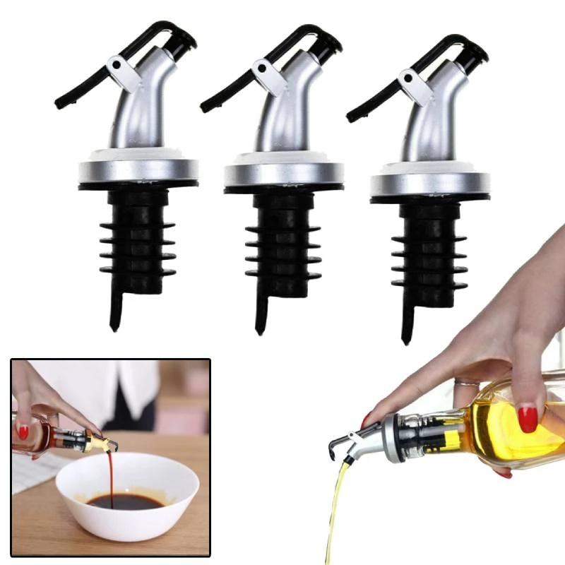 Wine Stopper Tutup Botol Minyak Anti Bocor Aksesoris Bar Dapur Oil Vinegar Bottle Stopper Spout Nozzle Anti Bocor Dispenser Wine Dispenser Olive Oil Pourers Sprayer Nozzle