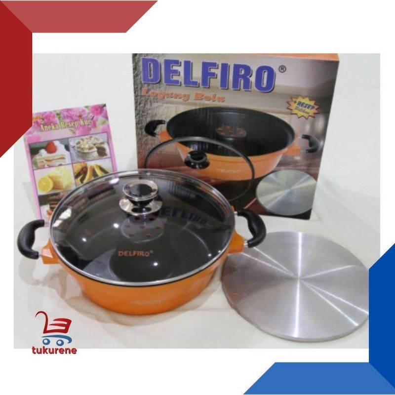 Baking pan teflon tutup kaca DELFIRO