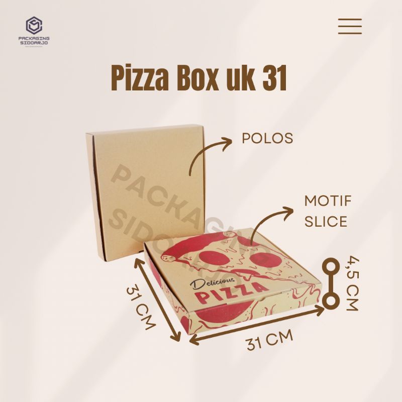 

Box Pizza/Dus Pizza 31x31x4,5/Box Pizza Size 31/Kardus piza 31/kardus pizza 31