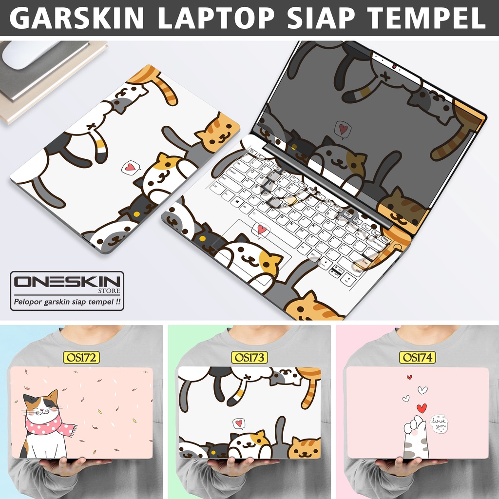 Garskin Sticker Laptop Protector Macbook Full Body Bottom Bezel Palmrest Skin Cat Love