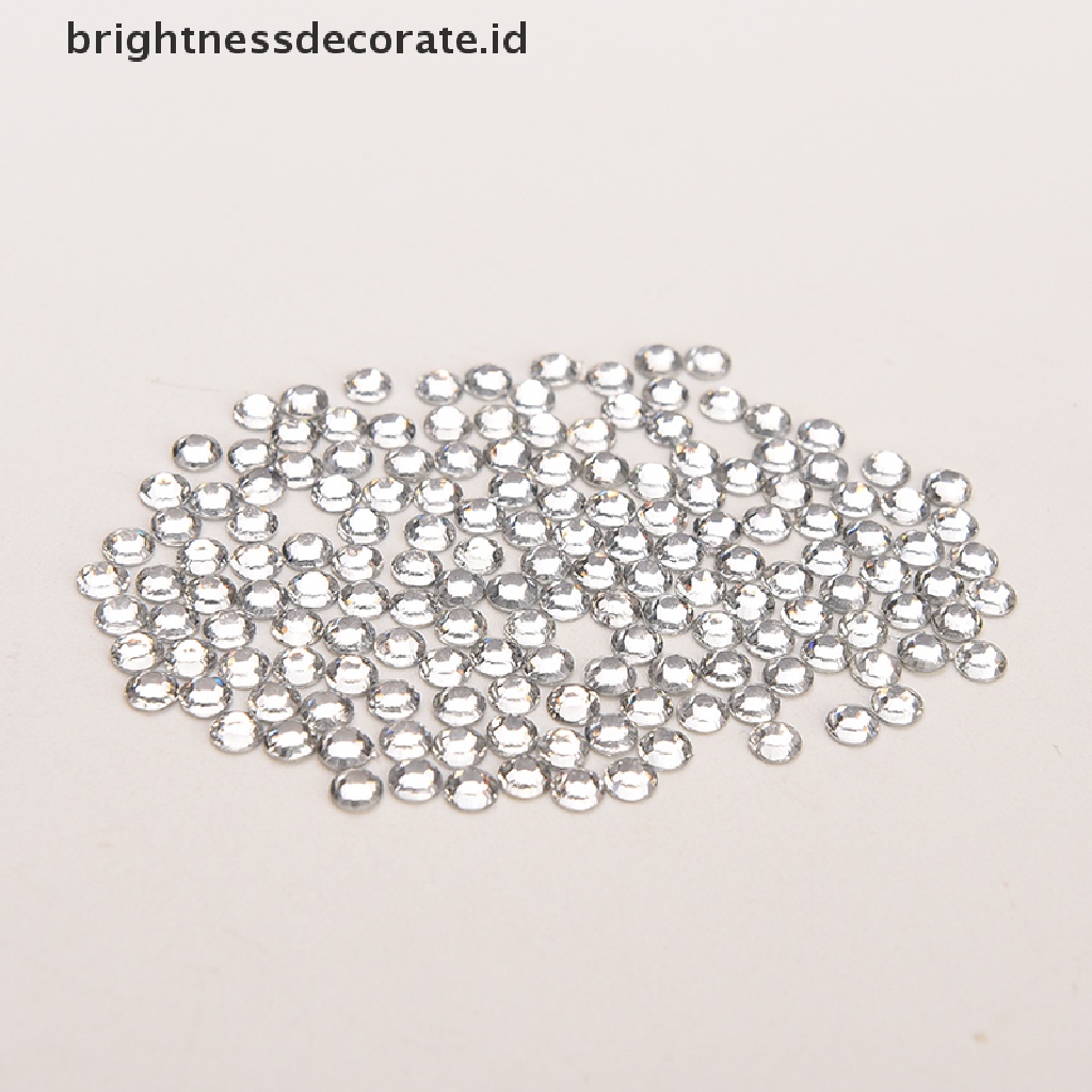 [Birth] Banyak 1000 Pcs Berlian Imitasi Segi Flatback Kristal Manik-Manik Bulat Nail Art DIY 4mm Baru [ID]