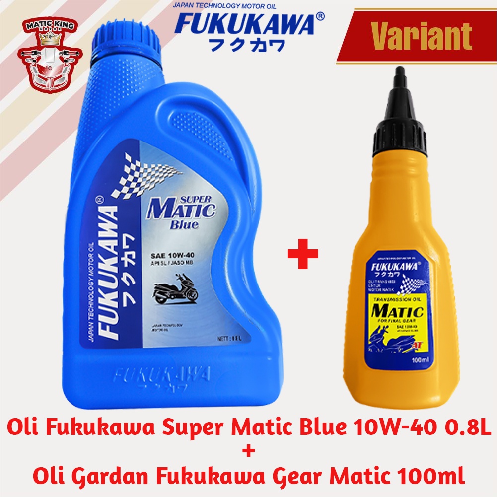 Paket Oli Mesin Gardan Super Matic Blue 10W-40 API SL/JASO MB 800 ml + 100 ml 120 ml Fukukawa