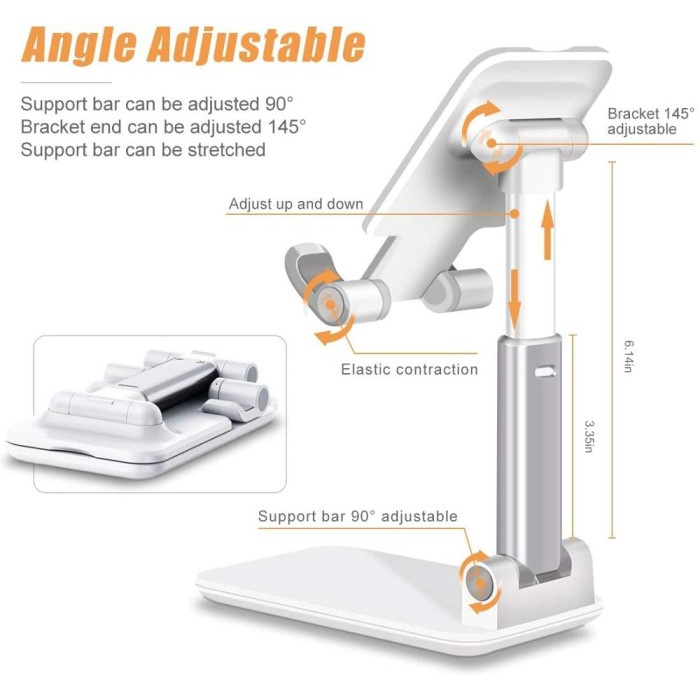 Desktop Phone Stand Holder Tempat Dudukan HP Lipat Folding Kaca L305