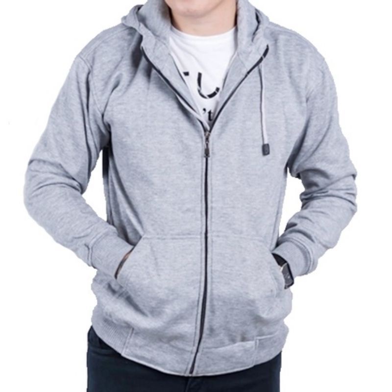 Jaket Hoodie Zipper POLOS UNISEX matt COTTON fleece Premium