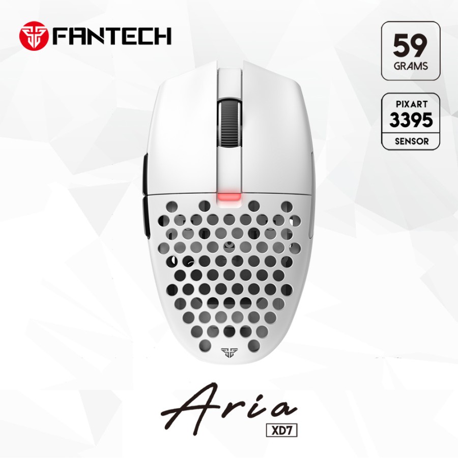 Mouse Fantech XD7 Aria Wireless Gaming 3in1 Connection - White Putih
