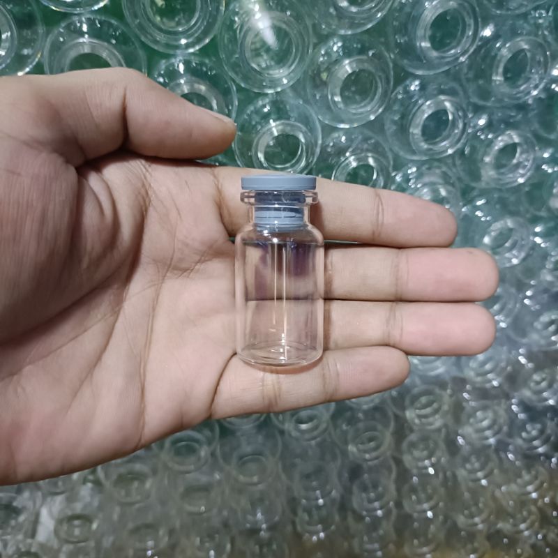 Botol vial kaca 8ml tutup karet