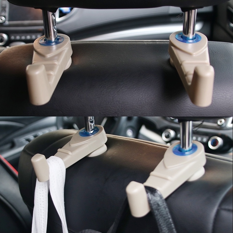 1pc Pengait Plastik Sandaran Kursi Mobil Tahan Lama/Holder Storaging Dudukan Headrest Otomatis Untuk Tas Belanja Handbag