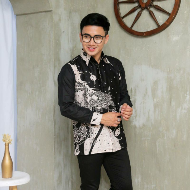 COD Kemeja Batik Fashion Pria Lengan Panjang Baju Batik Pria Dewasa Kemeja Pria Batik Pekalongan Mur
