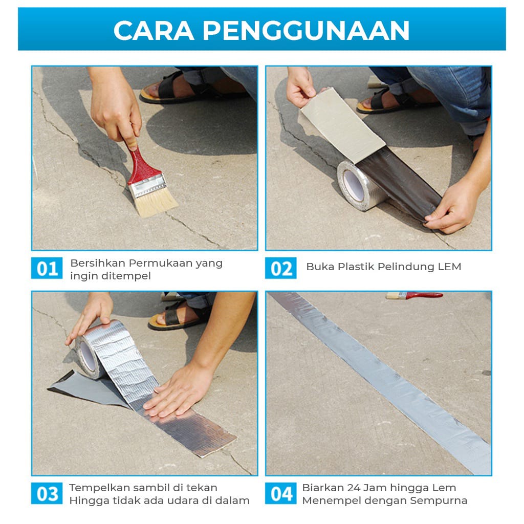 Leakproof lakban anti bocor 3M 5M lem anti air aluminium foil butyl