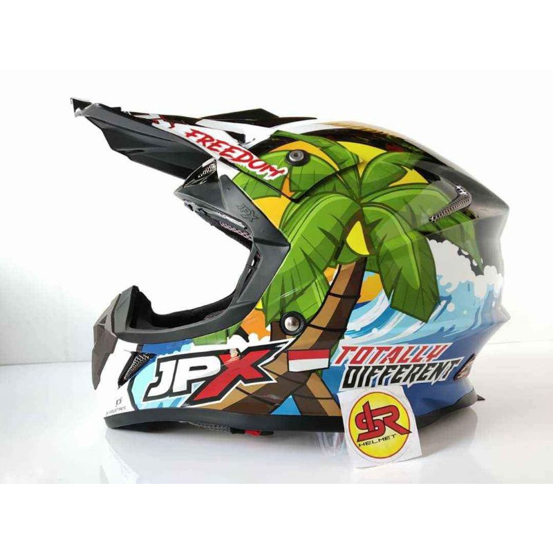 Helm JPX Cross Trail Motocross FOX1 MOTIF/Helm Dewasa motorcross