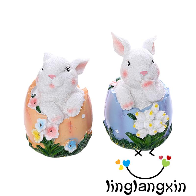 Llx-patung Resin Telur Kelinci Hiasan Rumah Indoor Hias Hadiah