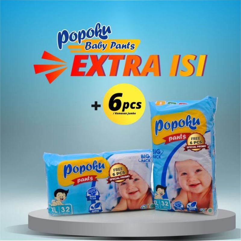 Popok bayi celana Popoku Baby pants ukuran XL38 , XXL34