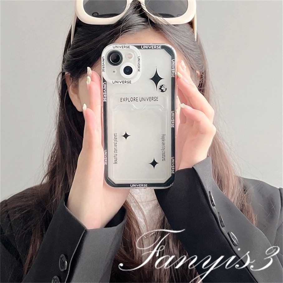 Realme C53 C55 10 C35 C33 C31 C30 C25Y C21Y C25 C25s C12 C21 C20 C20A C11 8i 8 C15 5 5i 5s 6i C3 Narzo 50i 50A Shining Star Card Holder Phone Case Bening TPU Soft Cover Pelindung