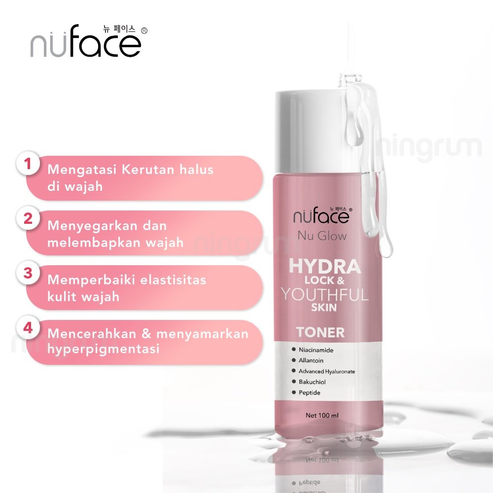 Ningrum - NUFACE Nu Glow Toner 100ml | Brighten &amp; Supple Skin Toner | Acne Prone Care Toner | Hydra Lock &amp; Youthful Toner | Perawatan Kecantikan Wajah Toner Original BPOM - 8508