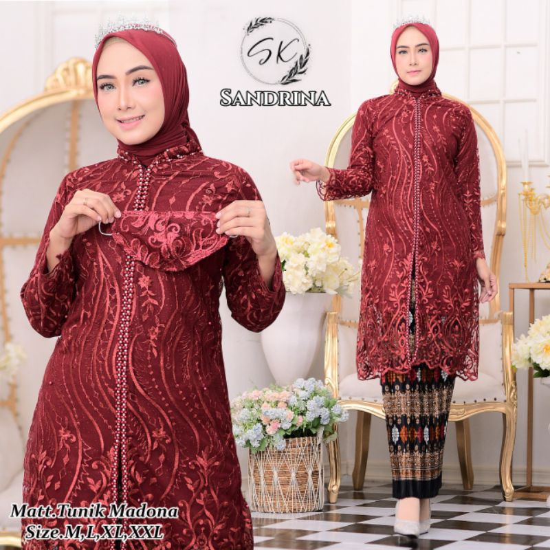 Promo atasan kebaya Tile/Tunik pesta/Tunik tile mutiara