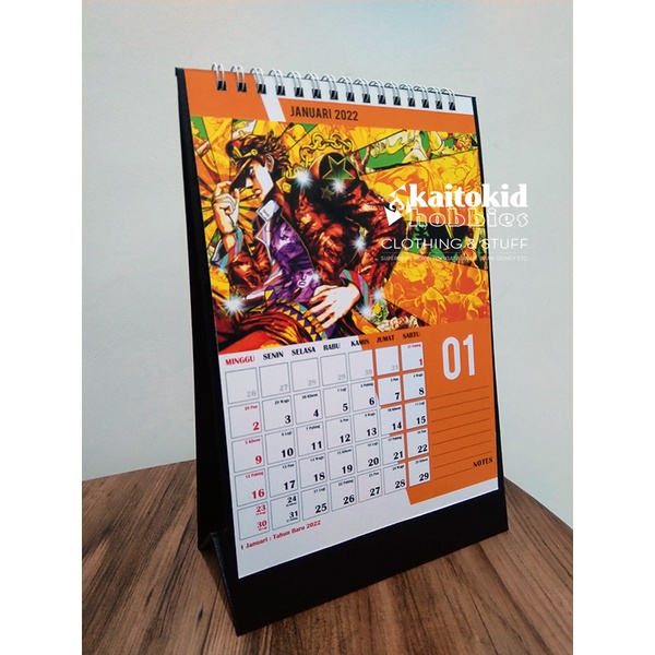 Kalender Meja 2024 JOJO BIZZARE Calendar Anime Manga bisa custom desain bebas