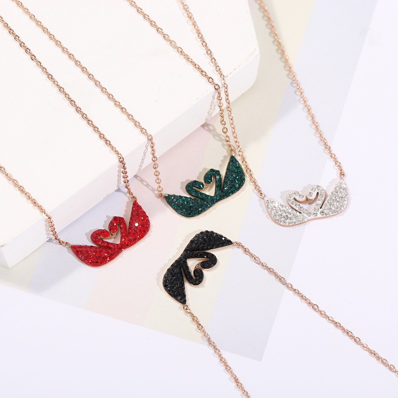 [ Bayar Ditempat ] kalung Titanium Angsa Dua Rose Gold Anti Karat Selamanya / Kalung Wanita / Kalung Wanita / Accesories Kalung Titanium Anti Karat Selamanya