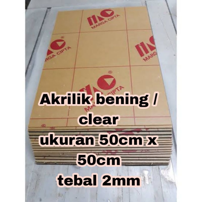 Akrilik bening 2mm 50x50/ Akrilik lembaran/ marga cipta