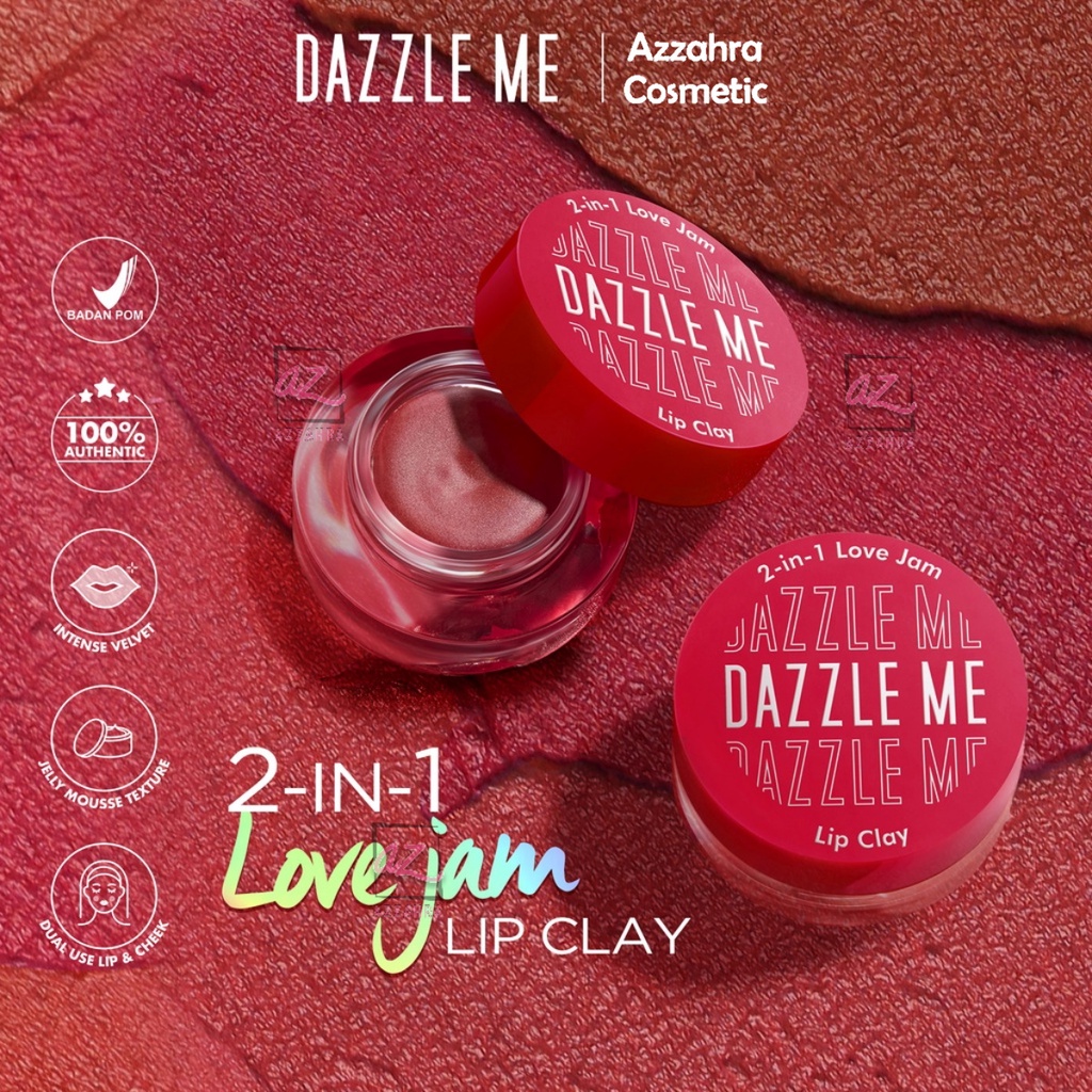 DAZZLE ME 2-in-1 Love Jam Lip Clay | BPOM Lipstik Blush Multifungsi