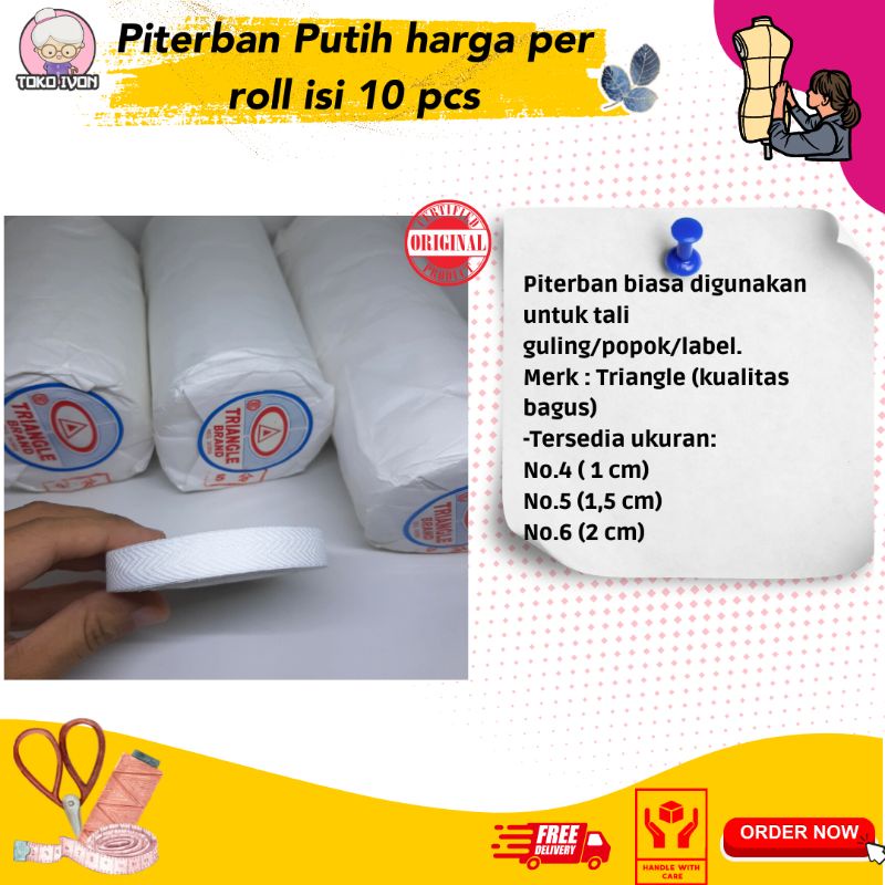 Piterban Putih / Tali Guling / Popok / Veterban dijual per roll