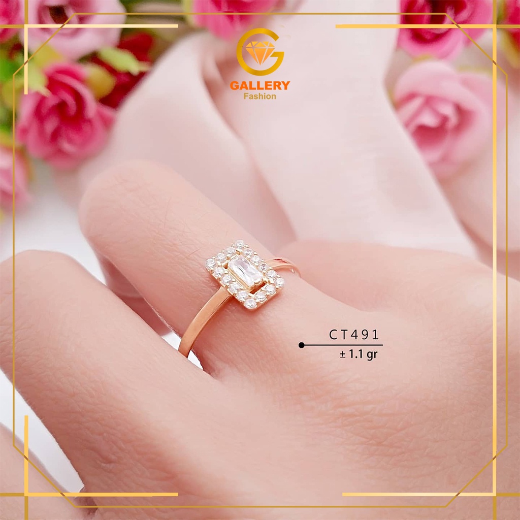 CINCIN EMAS ASLI KADAR 6K DAN 8K KODE CT 491 CINCIN PERMATA BESAR RING BESAR