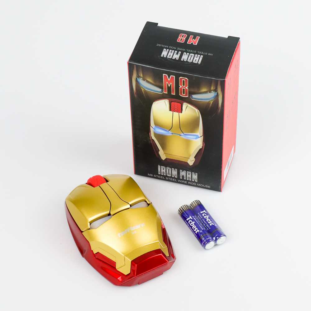 TaffWare Wireless Iron Man Style Optical Mouse Silent Click 2.4Ghz Mouse Komputer Mouse Game Mouse Keren Tanpa Kabel