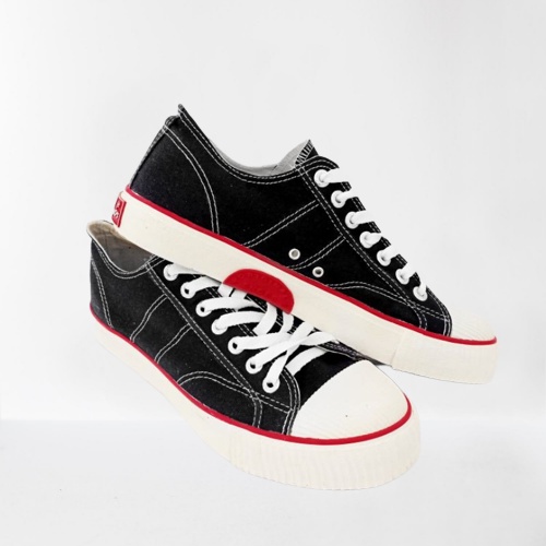 Sepatu Warrior Classic - Sepatu Sekolah Warrior Pendek Hitam Putih