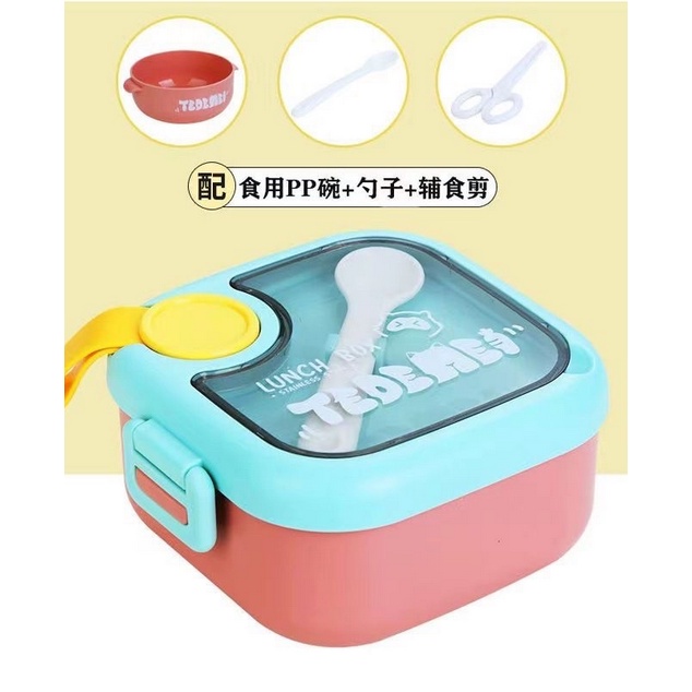 KOTAK MAKAN TEDEMEI 750 ML / LUNCH BOX 2 IN 1 ( 6773 ) BPA FREE