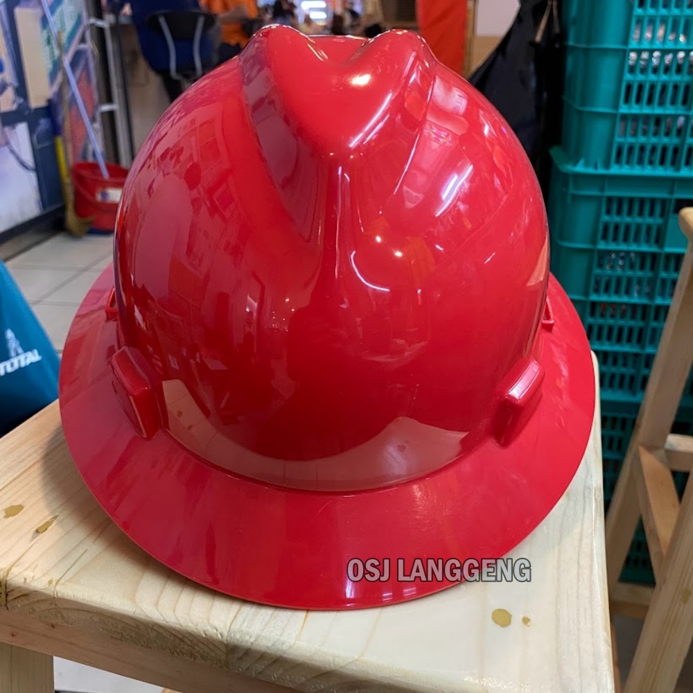 Helm Safety Msa Fullbrim Merah / Helmet Safety Msa Fullbrim Original