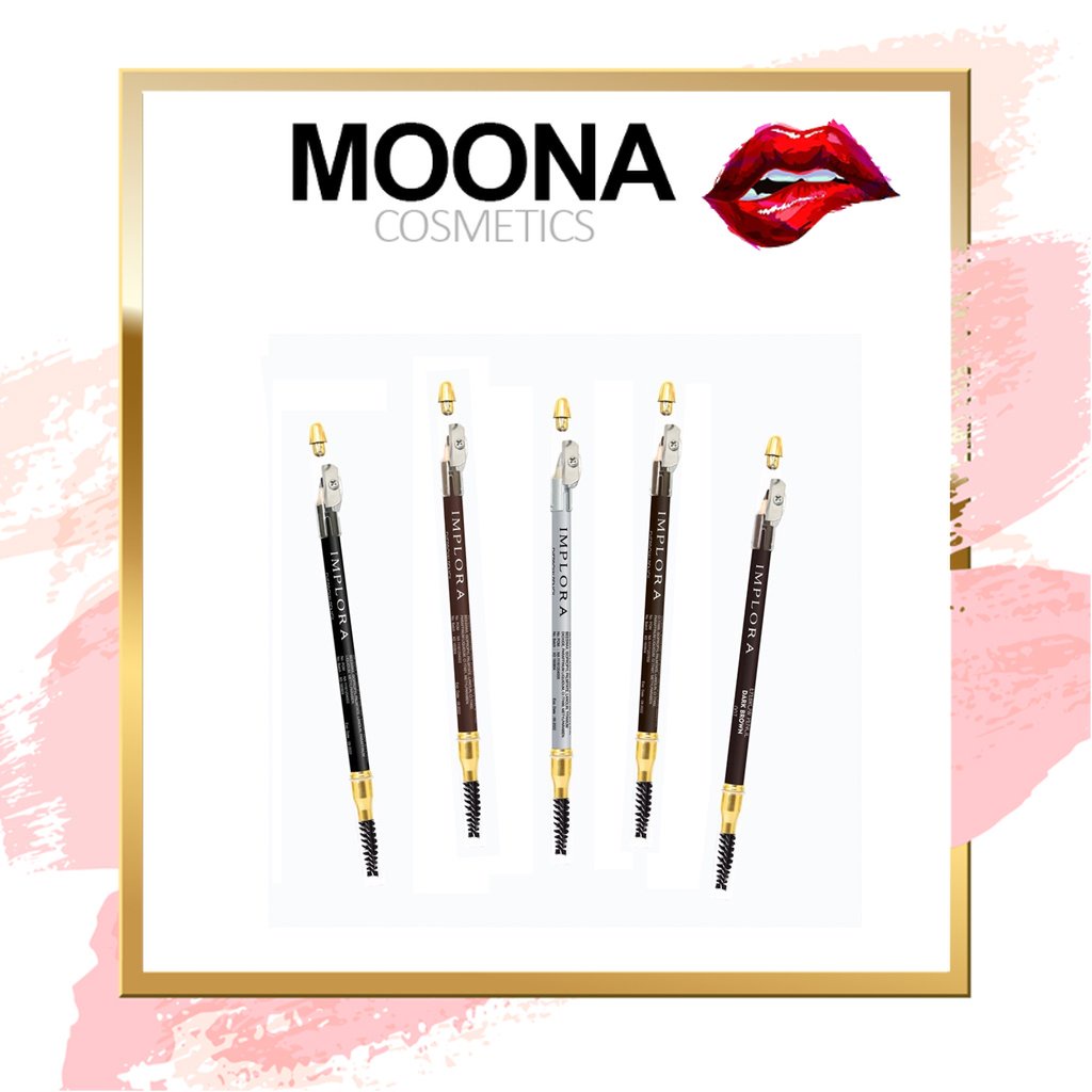 Eye Brow Pencil IMPLORA 2 IN 1 (SERUTAN + SIKAT ) ORIGINAL BPOM