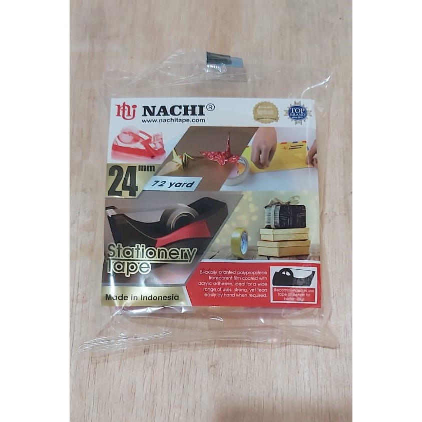 

NACHI Stationery Tape 1" - 24 mm x 72 Yard per ROLL