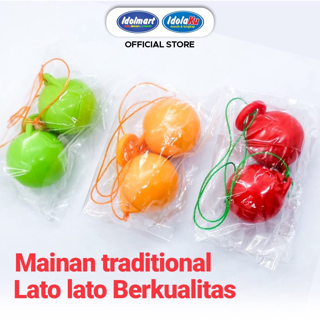 IDOLAKU Latto Latto Bola Tek Tek Mainan Tradisional lato lato