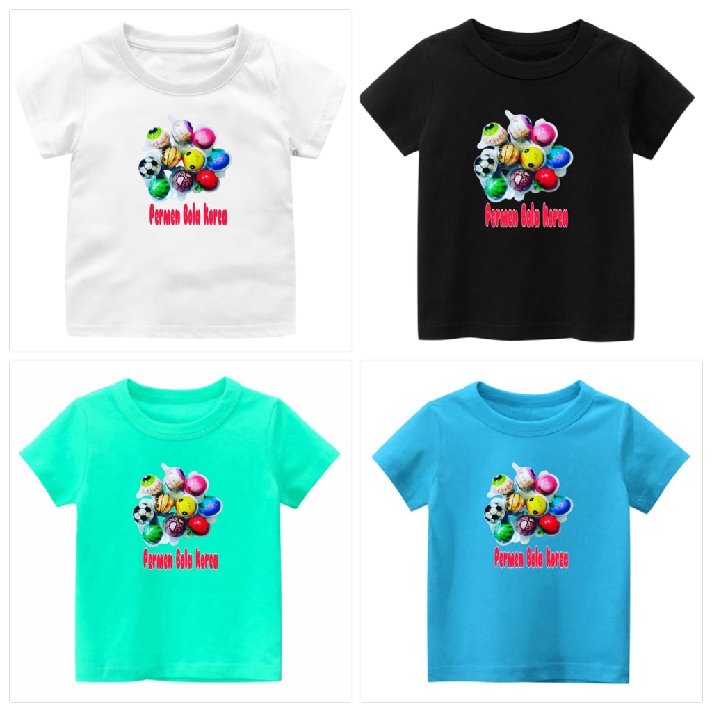 ATASAN KAOS ANAK ANAK CEWEK COWOK PERMEN BOLA KOREA M.L.XL