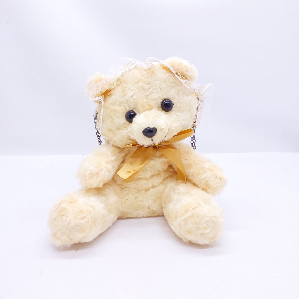 SELEMPANG BONEKA BULU TALI RANTAI / TAS TEDDY BEAR WARNA WARNI / RANSEL ANAK KUCING BULU COLORFUL RAINBOW PELANGI / BONEKA FULL BODDY KECIL