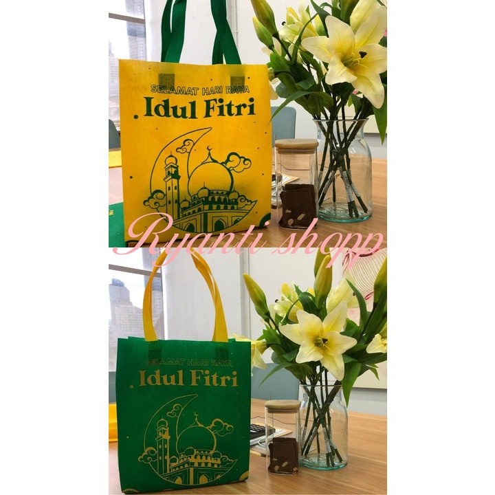 ECER SATUAN | Tas Idul Fitri Uk25x35x8 / 30x40x8 / 38x45x11 dan 35x33x8 Tas Lebaran / Goodie Bag / Spunbond